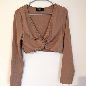 NWT Cider Brown Longsleeve Ribbed Brown Twist Top XL